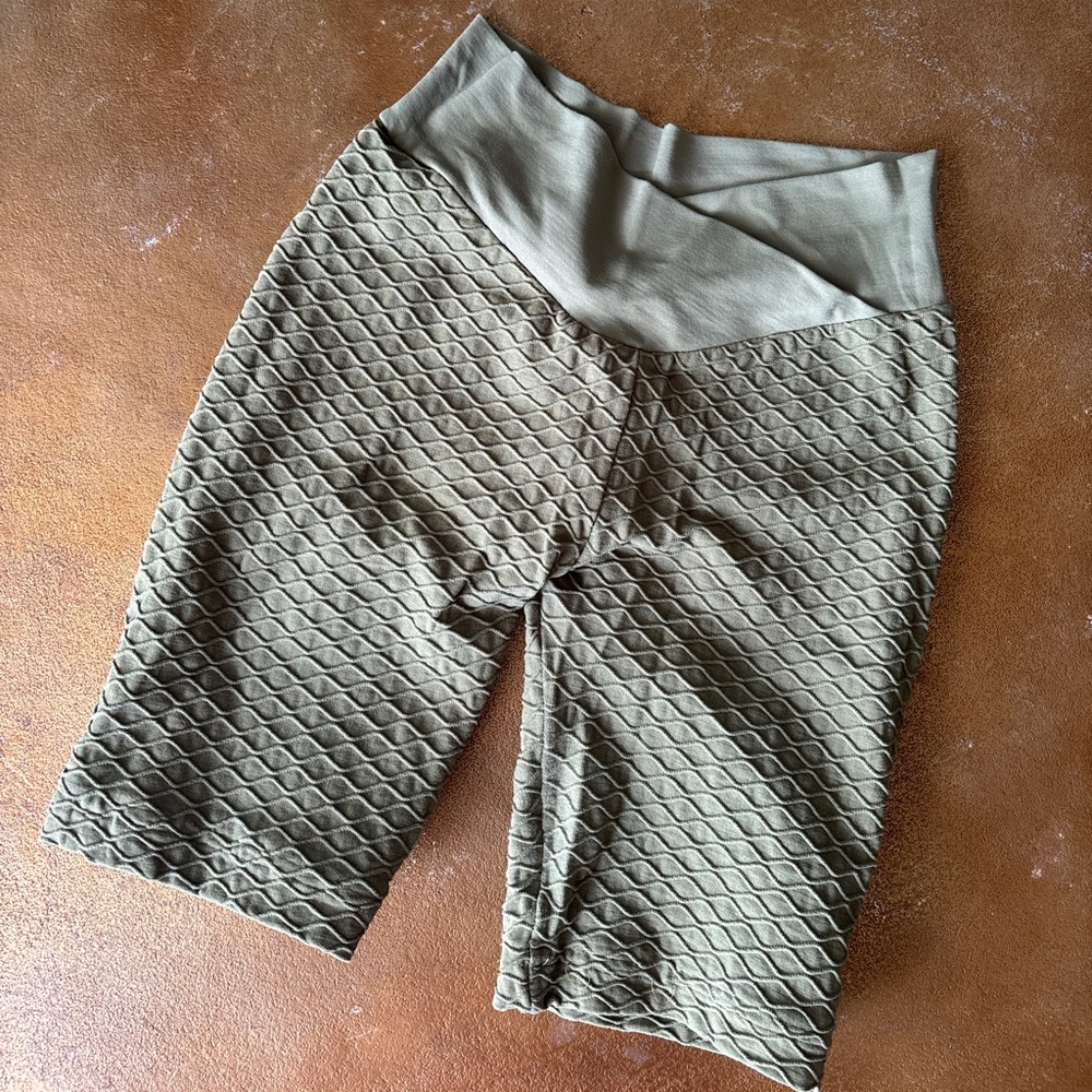 Green Scrunch Biker Shorts